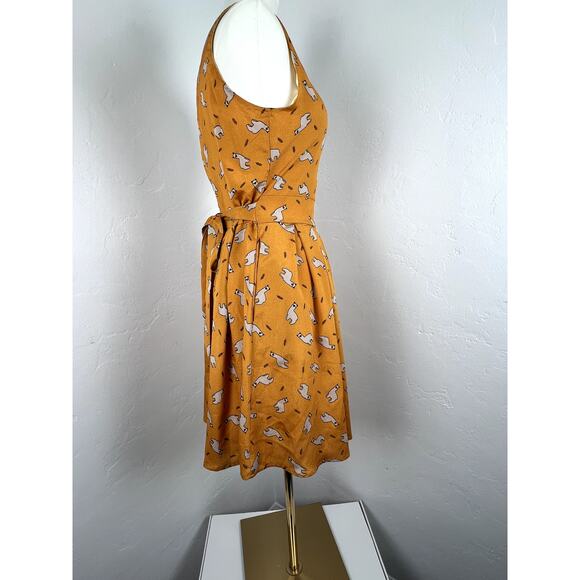 DARLING LLAMA-PRINT MIDI DRESS in Marigold (WOMANS: Small) - Picture 5 of 12